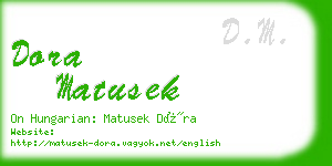 dora matusek business card